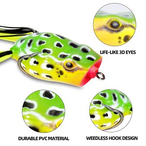 Kits de Señuelos de Rana de Superficie de 2.5cm y 3cm, Señuelos de Pesca Artificiales de Silicona Blanda, Mini Señuelos de Rana Blandos para Pesca - Product Image 2