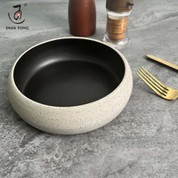 Vaisselle noire grise vaisselle décorative soupe à salade nouilles lamiennes japonaises bol en céramique pour cadeau ensemble de bols de service en céramique