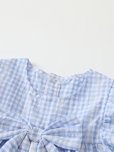 All'ingrosso tuta da bambina estiva senza maniche per <span class=keywords><strong>bambini</strong></span> pantaloni con fiocco a quadri Set 2 pezzi di abbigliamento moda per <span class=keywords><strong>bambini</strong></span> - Product Image 6