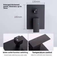 Robinet de douche mural en acier inoxydable à 2 fonctions, ensemble de système de douche à effet pluie avec pommeau de douche haute pression