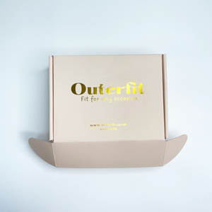 Cajas de Envío de Cartón Corrugado Color Durazno Personalizadas con Estampado Dorado para Ropa de Marca, Cajas de Envío para Comercio Electrónico - Product Image 2