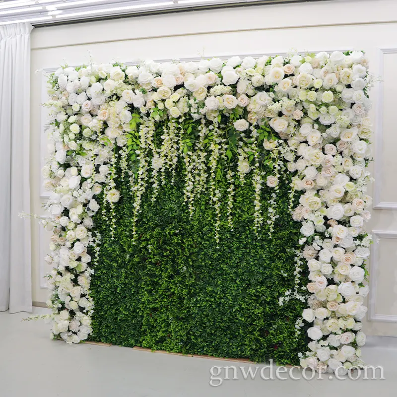 Custom Wedding Supplies Decoration Flower Wall Panel Backdrop Silk Artificial Decorative Flower Wall Panel