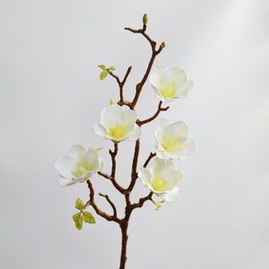 Rami di Magnolia Artificiali a 5 Teste con Fiori Realistici Bianchi, Rossi, Rosa e Arancioni per Decorazioni Casa e Hotel - Product Image 6