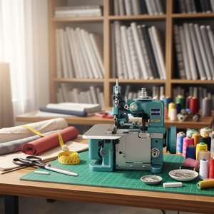 Machine à coudre <span class=keywords><strong>surjeteuse</strong></span> portable GN1-1D à 3 fils, vitesse moyenne, verte, pour la maison - Product Image 1