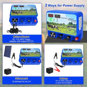 Transformador para Cercas Eléctricas de Granja de 80 km y 15 J, Equipo Portátil de Energía Solar para Cercas, Caja de Cercas Impermeable 260B - Product Image 4