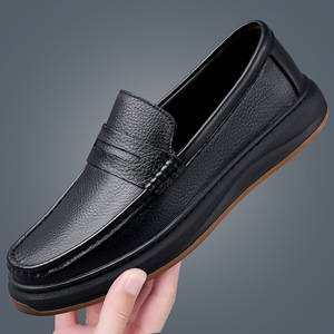 Zapatos Casuales de Cuero para Hombre 2026, Primera Capa de Piel de Vaca, Sin Cordones, Cosidos a Mano, para Conducir - Product Image 3