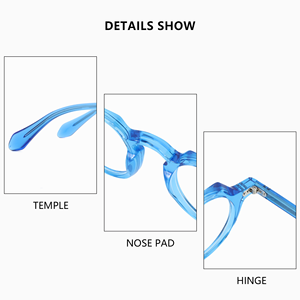 Montures de lunettes en acétate d'épaisseur ronde rétro <span class=keywords><strong>pour</strong></span> lunettes Montures de lunettes optiques en acétate pur <span class=keywords><strong>pour</strong></span> hommes et femmes - Product Image 6