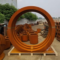 Sculpture en acier Corten, art métallique d'extérieur, statue abstraite, décoration de jardin, ornement en acier rouillé pour patio, cour, pelouse, décoration de la maison