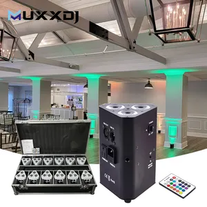 Muxxdj3x18wホワイト/ブラックセットワイヤレスLEDパー缶アップライトウェディングパーティーバーdj用バッテリー駆動LEDアップライト