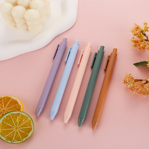 Morandi Macaron Gel Pen 0.5mm Press Type Plastic Shell Office <b>School</b> Writing Pen Mixed Colors - Product Image 3