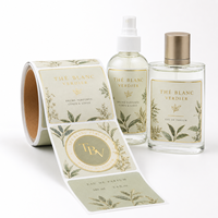 Étiquettes d'emballage de parfum avec logo en relief, estampage à chaud, résistantes aux rayures, adhésives pour coffret de parfum, impression personnalisée