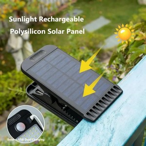 <span class=keywords><strong>Lampe</strong></span> solaire à clip avec détecteur de mouvement, éclairage extérieur étanche pour jardin, fixation murale avec sécurité automatique, clips décoratifs pour parasol de jardin - Product Image 5