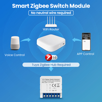 Module de commutateur intelligent Tuya Zigbee sans fil neutre Module de commutateur domestique intelligent Tuya Zigbee 3.0 10A