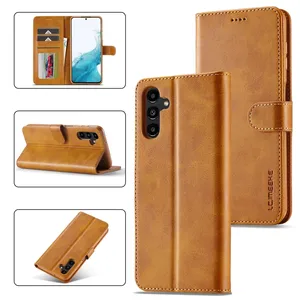 Originan Preço Mais Barato Design Razoável Para Samsung Galaxy A34 5G LC.IMEEKE Bezerro Textura Couro Phone Case