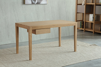 Bureau de travail en bois massif avec tiroir de rangement, table d'écriture pour bureau à domicile, bureau robuste pour jeux et lecture