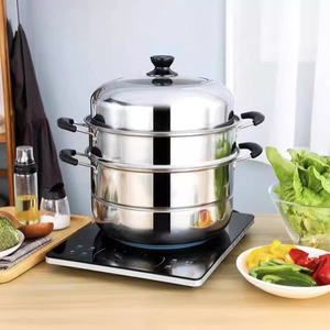 หม้อนึ่งสแตนเลสสองชั้นขนาดใหญ่ หม้อนึ่งไฟฟ้าสำหรับใช้ในครัวเรือน พร้อมฝาปิด สำหรับปรุงอาหาร - Product Image 2