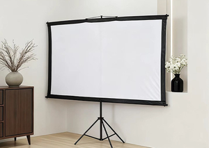 Écran de projection portable HiCyber à support unique 16:9 en soie de lait blanche mate avec cadre trépied pour home cinéma - Product Image 4
