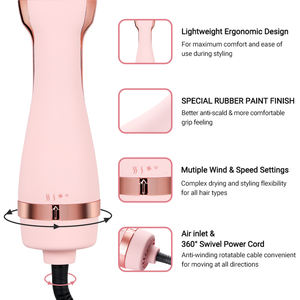 Aanpasbare Kleur Logo 4-In-1 Styler Volumizer Hetelucht Föhn Stijltang Borstel Multi-Functionele One-Step Elektrisch - Product Image 2