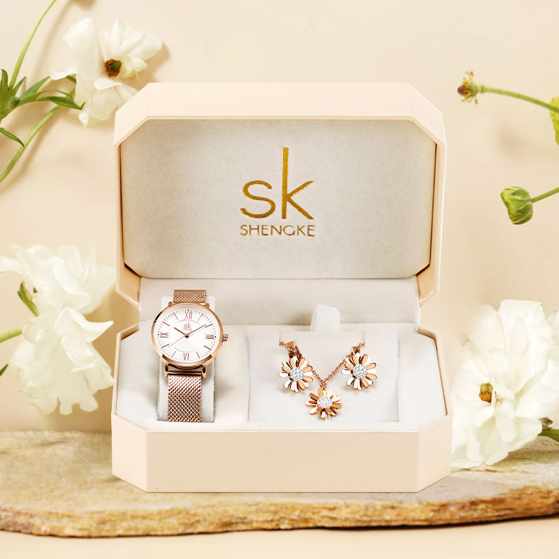 Water Resistant Women's Quartz Watch Jewelry Set - Main Image
