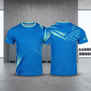 Camiseta de Tenis de Mesa y Bádminton de Secado Rápido y Transpirable, Sublimada de Alta Calidad, Manga Corta, Cuello en V, Unisex, para Gimnasio, de Malla con Spandex, para Verano - Product Image 2
