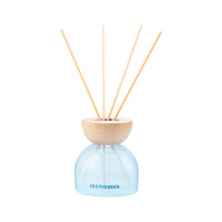 Diffuseur de parfum moderne en verre avec bouchon en bois naturel et bâtonnets en rotin – Cadeau d'aromathérapie pour la maison et le bureau