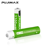 Fujimax baterai Ion Lithium isi ulang 1.5V AA/3A baterai 3400mwh 1100mwh pengisian cepat pengisi daya tipe-c 2 buah Paket Li Ion