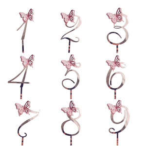 Adorno de acrílico para pastel con diseño de miel y dulzura, números del 0 al 9 con brillantina y mariposas, decoración para fiestas de cumpleaños, adorno para pastel. - Product Image 5