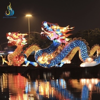 Sculpture de lanterne de dragon géant - Dragon lumineux pour festival chinois, défilés et décorations d'événements