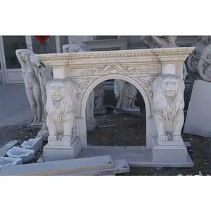 Statue astratte del leone della scultura di marmo bianco della decorazione moderna all'aperto su ordinazione