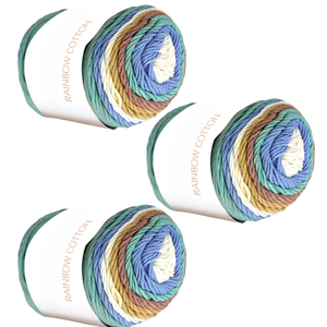 Hilo de Algodón de Leche de Alta Calidad con Degradado de Color Arcoíris para Tejer a Mano y Hacer Ganchillo, Disponible en Stock - Product Image 1