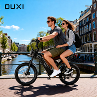 Bicicleta Eléctrica Todoterreno OUXI con Neumáticos de 6.9 Pulgadas, Bicicleta de Montaña Eléctrica de 20 Pulgadas con 60 km de Autonomía, Bicicleta Eléctrica para Adultos con Suspensión Completa y Neumáticos Anchos
