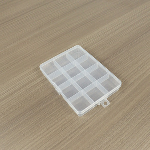 Transparent Plastic <b>Storage</b> <b>Box</b> 12 Compartment Fixed Division For Fishing Gear Medicine Jewelry Screw Organizing Rectangle Shape - Product Image 4