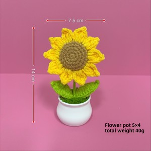 Desktop-Dekoration: Handgefertigte, geflochtene, fertige Geschenk-Topfpflanze für Festtage – Kreative Kunstblumen-Weberei - Product Image 2