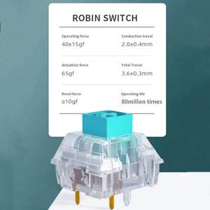 Interrupteurs mécaniques Kailh Robin Box Switch <span class=keywords><strong>HP</strong></span> Advance <span class=keywords><strong>Tactile</strong></span> Feel pour clavier de jeu, 5 broches, DIY RGB/SMD, pour clavier de jeu, vente en gros - Product Image 2