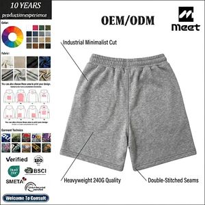 Shorts de survêtement tricotés 100% Coton 240g personnalisés, imprimé graphique chauve-souris, cordon de serrage, taille mi-haute élastique, ourlet brut, coupe oversize, style décontracté urbain - Product Image 2