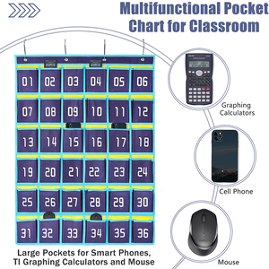 Organizador de Materiais para Sala de Aula por Atacado, Quadro de Bolsos Numerados para Suporte de Celulares, Pendurar na Parede ou na Porta do Armário - Product Image 3