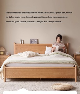 Letto Matrimoniale/Queen Size in Rovere Massiccio, Stile Moderno e Vintage, con Contenitore, Sollevamento Idraulico e Ricarica USB, per Casa, Camera da Letto e Hotel - Vendita Diretta dalla Fabbrica - Product Image 5