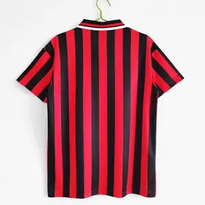 Фабрика Гуанчжоу, оптовая продажа, красная полоса, ретро футбольные майки, старые футбольные мужские рубашки, ретро футболки