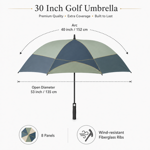 Parapluie de golf automatique de 135 cm de diamètre, style Japon Corée, résistant au vent jusqu'à 60 mph, structure en fibre de verre de 14 mm, parapluie personnalisé avec logo - Product Image 2
