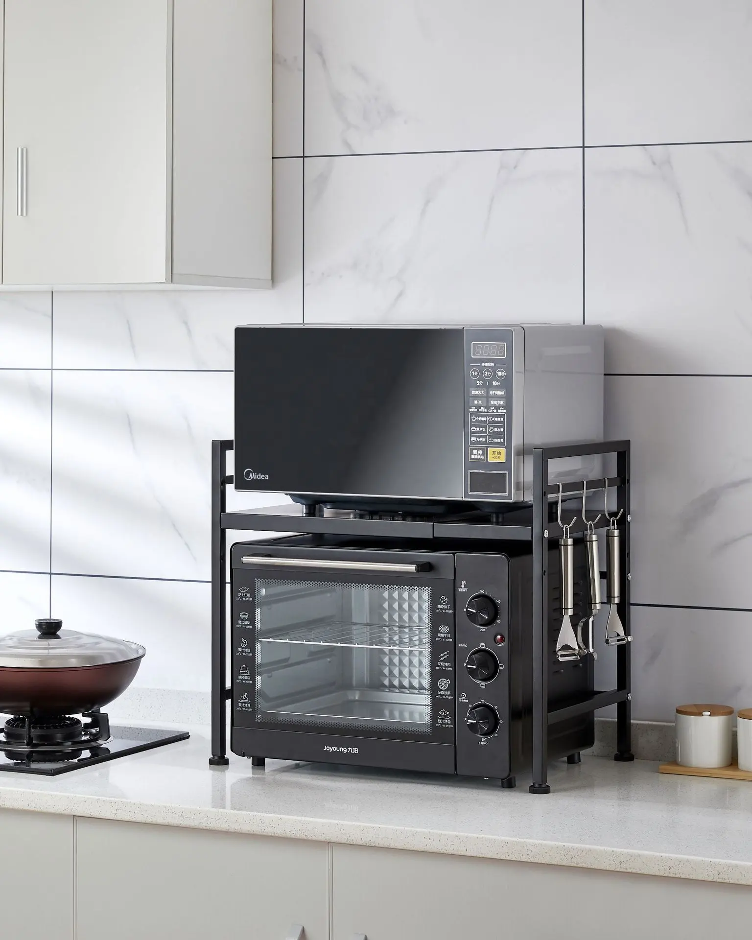 Cozinha Multifuncional Forno Rack Prateleira armazenamento Prateleira forno microondas Prateleira Stand Prateleira forno microondas Rack cozinha