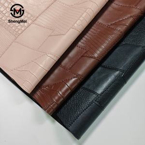 Commercio all'ingrosso 0.9mm animali goffrato Calfkid Patchwork tessuto in pelle per borse da donna taccuini mobili decorativi elastici - Product Image 1