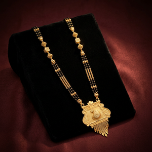Wholesale Brass 24K Micron Gold Filled Pendant Mangalsutra, Indian Wedding Jewelry, Long Mangalsutra For Married Women Jewelry. - Product Image 3
