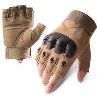 Guantes tácticos de medio dedo OD verde BK caqui de alta resistencia de goma resistente a los impactos impermeable transpirable elástico muñequera