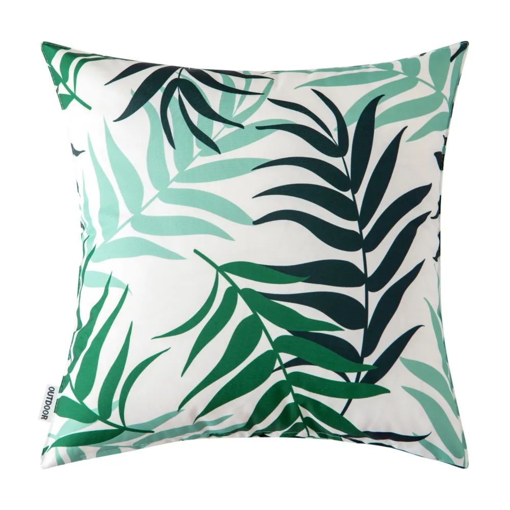 Leaves Pattern Outdoor Waterproof Cushion Cover Green Plant Waterproof Sublimating Pillow Case Custom Throw Pillow Cushion Cover