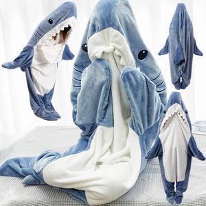 Custom Women's Oversized Wearable Winter Christmas Anime Shark <strong>Snuggie</strong> Huggle Sherpa Fleece Blanket <strong>Hoodie</strong> for Women Kids Adult - Product Image 1