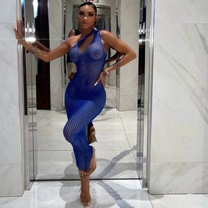 Abito <span class=keywords><strong>Sexy</strong></span> da Donna Monospalla in Rete Traforata Copricostume da Spiaggia Estivo Mini Abito <span class=keywords><strong>Femminile</strong></span> Copribikini - Product Image 4