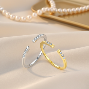 Anillo Vintage <span class=keywords><strong>de</strong></span> <span class=keywords><strong>Plata</strong></span> <span class=keywords><strong>de</strong></span> Ley S925 Chapado en Oro para Mujer, Joyería con Circonita Brillante, Regalo, Circonita Cúbica 5A - Product Image 1