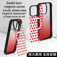 Carga inalámbrica Mag Magnetic Safe para iPhone 16 Pro Max 13 15 Pro 14 Plus E Funda de PC de doble capa dura translúcida