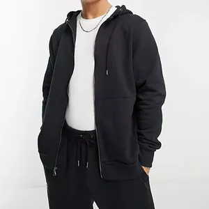 100% cotone personalizzato stampa a sbuffo Streetwear Full Zip produttore di abbigliamento con cappuccio OEM uomini pesanti con Zip