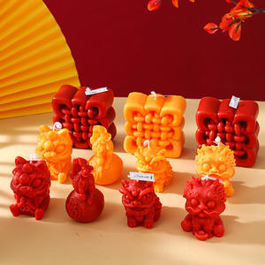 Yeni ulusal moda Modern aslan dans kabak Yuanbao soya balmumu aromaterapi mum ev dekor şükran düğün töreni - Product Image 4